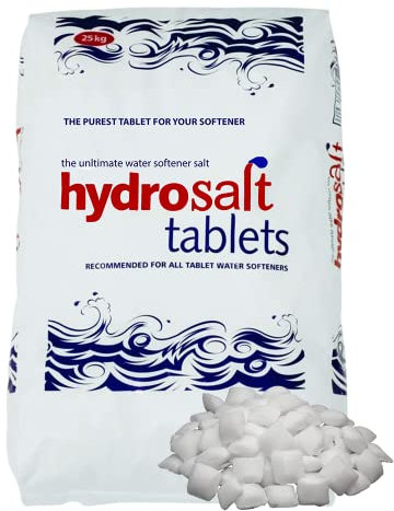 Hydrosoft Salt Tablets 25kg For Tablet Water Softeners Best For Laundry Kitchen Dishwasher, Compatible to All water softener salt tablets, Food Grade 100% Genuine British water softener tablets