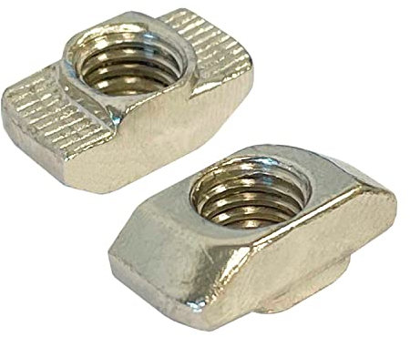 SCHMIDT systemprofile 100x Hammermutter Nut 8 M6 Hammerkopfmutter T-Nut-Mutter mit Steg Aluprofil-Zubehör
