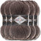 Alize 5 x 100g Superlana Midi Türkische Premium Wolle Baumwolle und Acryl Uni Handstrickgarne | Yarn | Garn | Strickgarn Einfarbig Baby zum Häkeln Stricken Kleidung Schals (Milky Brown Melange |240)