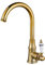 YAGJIA Wasserhahn Küche Gold Vintage, Küchenarmatur Hochdruck 360° Drehbar, Spültischarmatur Mischbatterie Retro, Amatur Küchenspüle aus Messing Landhaus Antik Stil