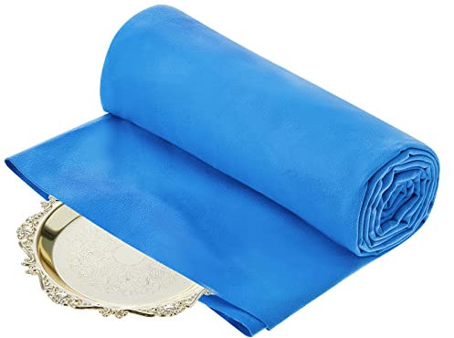Silbertuch zum Schutz von Silber, 3,2 m, Silbertücher zum Schutz von Silber, großes Silber-Poliertuch für Schmuck, läuft nicht an, für Besteck, Besteck, Silberschmied (Königsblau, 3 x 1 m)