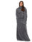 OHS Grey Teddy Fleece Blanket with Arms, Soft Comfy Thermal Wearable Blanket for Women Bear Fleece Snuggle Warm Blanket Gifts for Her