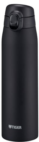 Bouteille isotherme Tiger MCT-K 600 mL Self-Locking One-Push, ouverture one-push, verrouillage automatique, sans BPA, conservation froid 24h et chaud 12h, conçue au Japon, couleur pierre noire