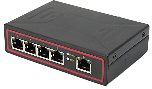 5 Port Ethernet DIN Rail Switch, Industrial Grade Design Fast and Reliable Connection, DIN Rail Redundant Power Supply, Temperature Switch Withstands High Vibration