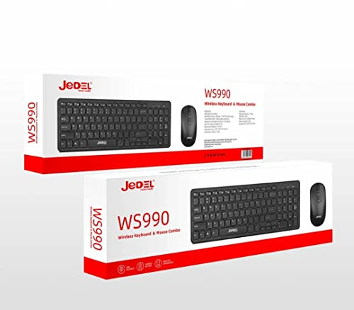 Jedel Slim 2.4Ghz Wireless Keyboard And Mouse Set Combo For PC Laptop UK Layout