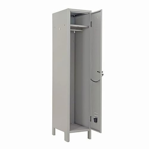 Mondo Viro Umkleiderschrank aus Metall mit zwei Türen, mit Ablage und Kleiderbügel 36 x 180 cm (1 Tür)