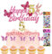 Tortendeko Mädchen Cake Topper 5. geburtstag 13 Stück Schmetterlinge deko +1 Geburtstagskerze+2 Sticker kinder Kuchen Deko Geburtstag deko mädchen Tortendeko Geburtstag, (5)