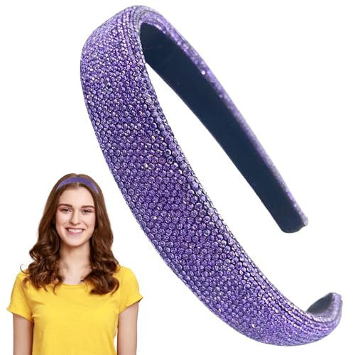 Wide Headbands for Women Purple Headband Glitter Hairband for Party Ladies Hair Accessories Purple 3213