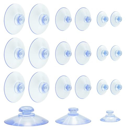Brelet 75 Stück Saugnäpfe aus transparentem Kunststoff, Weihnachten, runde Saugnäpfe aus Kunststoff, ohne Haken, für Fenster, Bad, Fliesen, Tisch, Schrank, Glas, 3 verschiedene Größen 20 mm, 30 mm, 40