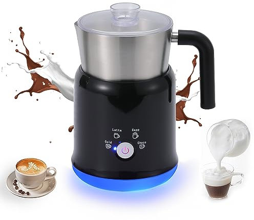 CalmGeek Detachable Milk Frother 23.67oz/700ml Electric Milk Frother and Steamer with Touch Control 600W 5 in 1 Hot/Cold Foam Maker for Latte Cappuccinos Hot Chocolate Milk