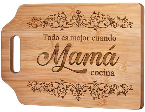 Giftasy Regalo Madre, Regalo Mama - Ideas Tabla de Cortar de Bambú Grabada, Regalos Originales para Madres, Regalo Madre Cumpleaños, Regalo Dia de la Madre
