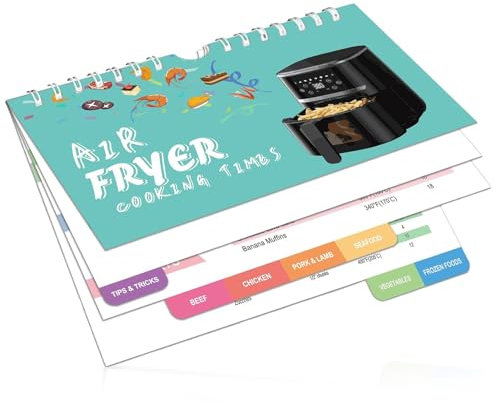 Tranquilique Air Fryer Cookbook Magnetic Sheet Set Cooking Guide Booklet Cooking Times Chart Recipes Reference Guide Oven Cooking Pot Temp Guide(size:8.5x5.5inch)