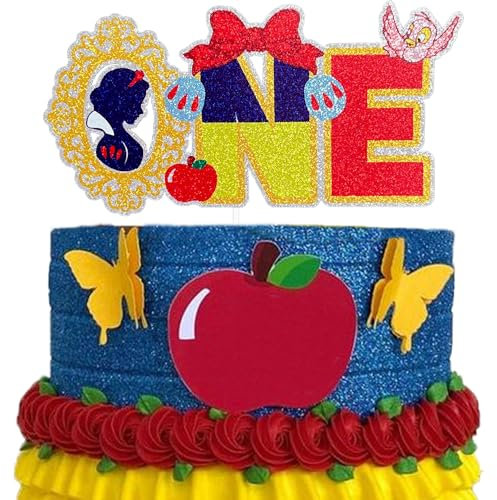 Frozen One Cake Topper, Frozen 1st Birthday Cake Topper, Frozen Snowflake Party Supplies, Fairytale Ice Queen Elsa Baby Shower, Elsa Olaf Cake Smash Decoration for Girls