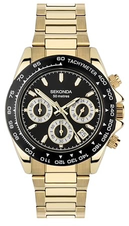 Sekonda Classic Circuit Herren-Chronograph, 43 mm, analog, Datumsanzeige, Edelstahlarmband