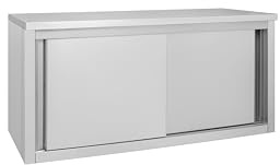 METRO Professional Gastro Wandhängeschrank GWCB1180 Edelstahlschrank mit 2 Schiebetüren, 180 x 40 x 65 cm, Silber (140 x 40 x 65 cm,)
