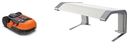 WORX - Pack LANDROID - 700m² - Tondeuse Robot connectée sans Fil LANDROID - WR167E + Extra [Garage Blanc - protège de la Pluie et du Soleil]