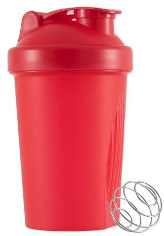 Generisch Shaker per proteine da 400 ml, shaker con colino e scala, rosso