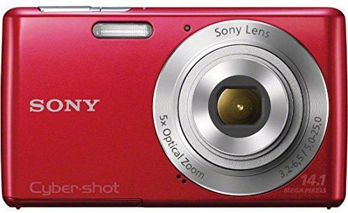 Sony Cybershot DSC-W620 Digital Camera 14.1 MP with 5x Optical Zoom and 2.7-Inch LCD Red (Renewed)