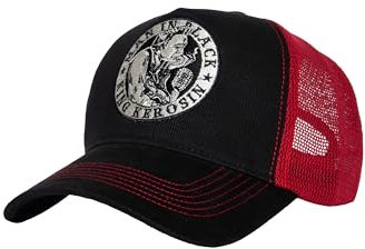 King Kerosin Herren Trucker Cap Mesh Cap Vintage 1950S Rockabilly Retro Kappe Snapback Man In Black Musik Man In Black