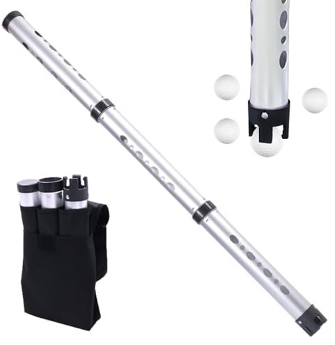 Shagg - Herramienta para recoger pelotas de golf, recogedor de pelotas de golf con tubo superior desmontable, tubo ligero para pelotas de golf