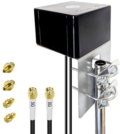 Maswell Antenna 5G da esterno 2X2 MIMO, fino a 6dBi, 600-8000 MHz Router esterno 4G LTE 5G NR Antenna esterna SMA e TS9 e RP-SMA per camper domestico, compatibile con Fritzbox Netgear