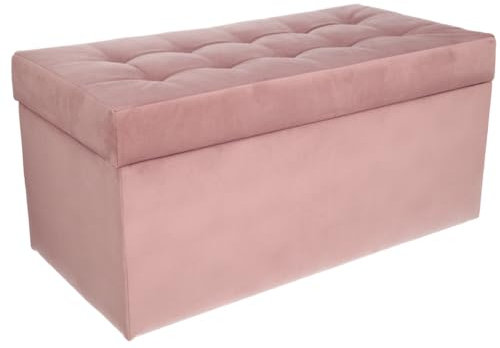 MG Design Polsterhocker 45 x 90 cm Rosa mit Stauraum (ca. 100 L), bis 300 kg belastbar, ohne Montage & leicht zu reinigen, angenehm matt mit feiner Struktur – für Wohnzimmer, Schlafzimmer & Flur