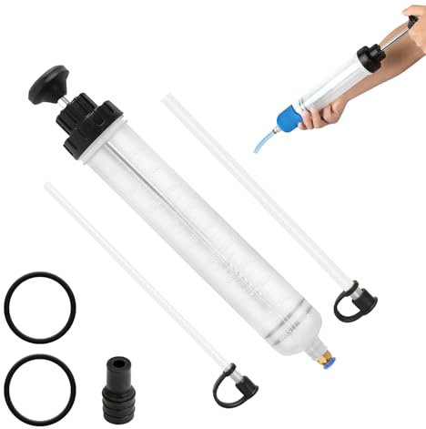 MRCARTOOL Ölabsaugspritze 500ml Ölspritze Handpumpe Ölpumpe, Ölabsaugpistole Flüssigkeitsabsauger und Füllpumpe Absaugpumpe für Bremsflüssigkeit, Getriebeöle, Kühlflüssigkeit, Motoröl, Hinterachsöl