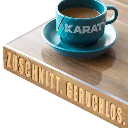 KARAT Semitransparente Tischfolie rund 90 cm Ø mit abgeschrägter Kante - Tischdecke nach Maß, Größe wählbar - Folie, Schutzfolie mattiert, Tischschutz Crystal