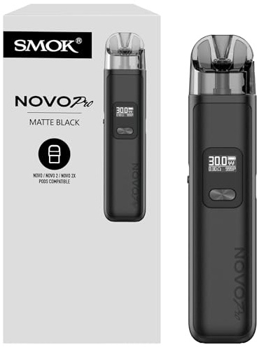 SMOK Novo Pro Pod System Kit 30W E-Zigarette 1300mAh Akku Stufenlose Luftstromkontrolle 0.42 Zoll OLED Bildschirm Typ-C Schnellladung 3ml Pod Ohne Nikotin Mattschwarz