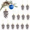 HERZONE 12pcs Weihnachtsbaumanhänger Tannenzapfen Anhänger Pinienzapfen anhänger,Zapfen Deko zum Anhängen (Kaffee(zapfen))