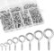 160Pcs Screw In Hooks Eye Bolts, Metal Ceiling Hook, 8 Sizes Heavy Duty Screw Eye Hooks, Eyelet Screws Vine Eyes Hook for Hanging DIY Craft, Securing Cables, Hanging Lights, Indoor & Outdoor Use