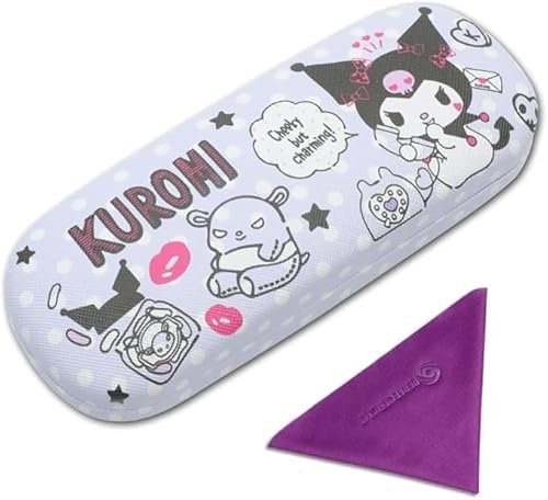 PERFECTSIGHT Kuluomi Custodia rigida per occhiali Kawaii, custodia protettiva per occhiali in pelle PU per donne e ragazze, blu, Kuluomi blu, Etichettalia unica