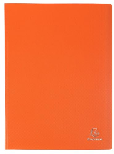 Exacompta - Réf. 88224E - Carton de 20 Protège-documents OPAK - 20 pochettes cristal lisse - 40 vues - pour format A4 - dimensions 24 x 32 cm - couverture en polypro semi-rigide - couleur orange