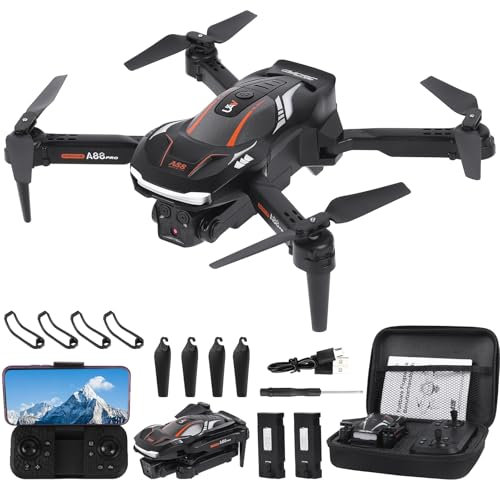 Mini Drone para Niños con Camara 1080P,WiFi FPV RC Quadcopter para Principiantes,Posicionamiento óptico de Flujo Evasión Activa de Obstáculos Modo Órbita,Mini Drone con 2 Baterías para Niños (Negro)