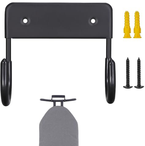 5 Pcs Set Ironing Board Hanger, Storage Organizer Ironing Board Holder With Screws Wall Mounted Ironing Board Bracket Organizer Iron Board Hanger Board Storage Wall Iron Board Holder Wall Mount
