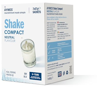 AYMES ActaSolve Shake Compact - Neutral - 42 Servings | Low Volume Nutritional Powder, Milkshake-Style Drink Mix, Gluten Free & Vegetarian