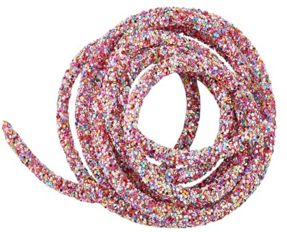 SUPERFINDINGS 1 Stück 10 Yards Kristall Strass Tube Seil Glitzer Pailletten Seil PVC Bunte Strass Seil Tube Schnur Für Hochzeitskleid Kostüm Applikation Schmuck Taschen Handwerk