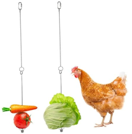 Hühnerfutterzur 2 Stück Edelstahl-Obstgabel, Gemüsegabel, Maisgabel, Hahn-Obst- und Gemüse-Nahrungswerkzeug