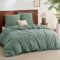 BEDSURE Bettwäsche 200x200 Baumwolle 3teilig - Bettwäsche-Sets Salbeigrün Bettbezug mit 2 Kissenbezüge 80x80 cm, Ähnliche Textur wie Washed Leinen, Oeko-TEX Bedding Grün mit Reißverschluss