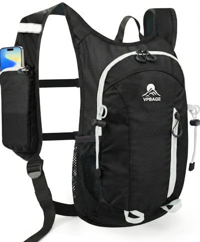 VPBAGE Small Hiking Backpack with Front Phone Holder, Packable Back pack with Chest and Waist Strap
