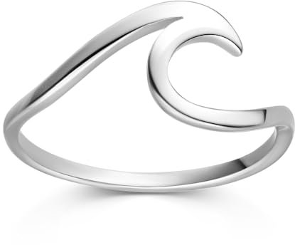 MATERIA Welle Ring Silber 925 - Damenring Silber Meer für Damen SR-140-57