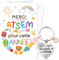 DPKOW Idée Cadeau Maternelle ATSEM Merci Carte avec Enveloppe Porte-Clé Cadeau ATSEM d'École Fin d'Année, Cadeau Merci ATSEM pour Cette Année, Pour la Plus Gentille des ATSEM