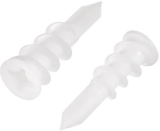 tasselli di fissaggio per cartongesso， 100 pezzi 10 mm x 32 mm Tasselli di espansione for pareti cave in cartongesso in plastica, bianchi, buona elasticità