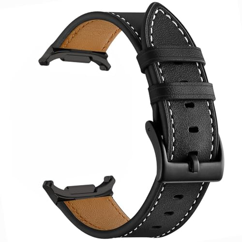 Leder Armband Kompatible SAMSUNG Galaxy Watch 8 40mm 44mm/Watch 8 Classic 46mm Armband Männer Frauen, Lederarmband Ersatzarmband für Galaxy 8 Classic Schwarz