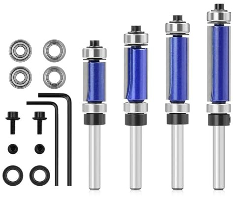 11Pcs Fräser 1/4 zoll Fräsen Kopie Trimmen Schaft Lager Flush Trim Muster Zubehör Trimmen Router bit Set