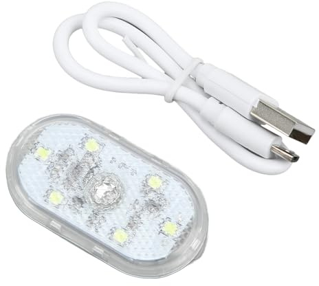 Pretfy LED Car Light, USB Mood Light, Mini Touch Night Lamp with Built-in Battery for Car Storage Boxes, Roofs, Trunks and More, Creating a Comfortable Car Atmosphere At Night (Ice Blue)