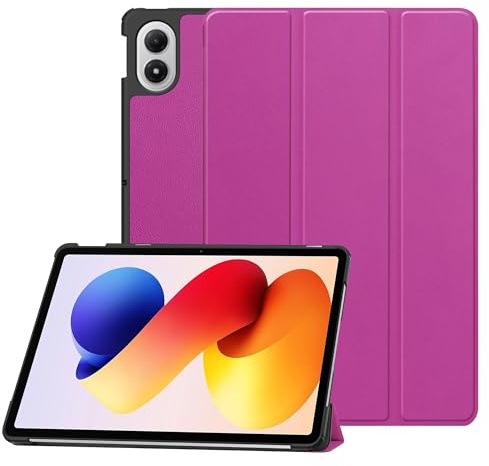 zZjoOoj Custodia per tablet Redmi Pad 2 Pro da 12,1 pollici, ultra sottile e leggera, con funzione di supporto e funzione auto sleep/wake, viola