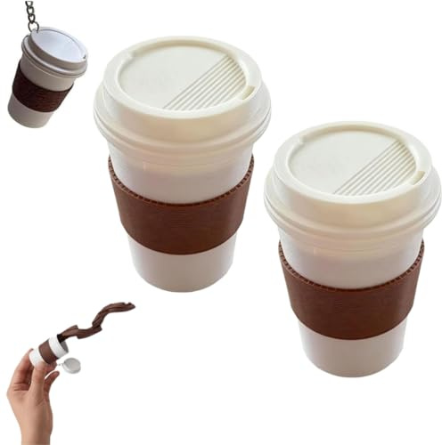 3D Printed Coffee Spill Fidget,Funny Pouring Coffee Spiral Fidget Toy,Twisty Pint Charm Bag Keychain,Expanding Pouring Coffee Spiral Handheld Sensory Toy,for Office Home Decrease Anxiety