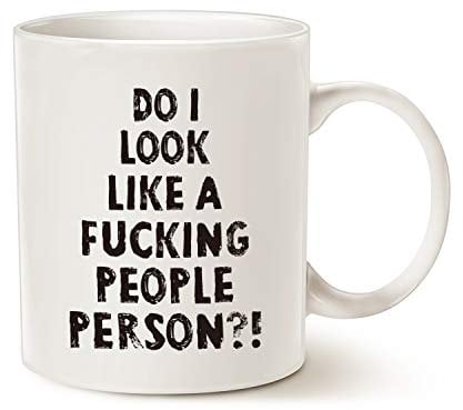 This Might be Wine Funny Coffee Mug Christmas Gifts, Do I Look Like a People Person Best Friend Porcelain Cup, White 11 Oz
