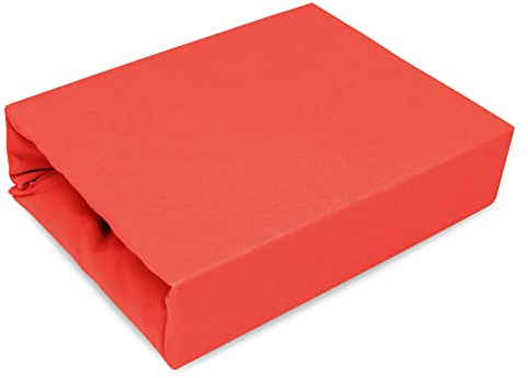 Best for Kids Spannbettlaken Spannbetttuch 100% Baumwolle Jersey in 22 Farben und 9 Größen (140x200, Rot)